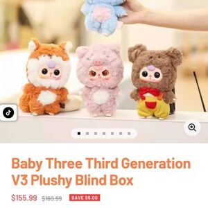 Full Case (Sealed) Baby Three Third Generation V3 Plushy Blind Box